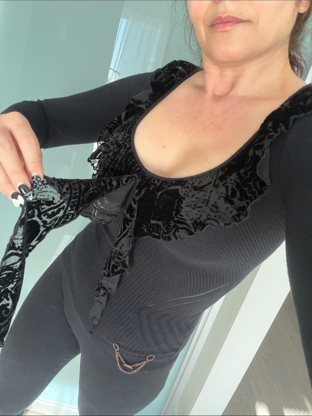 Just Cavalli Black Ruffle Long Sleeve